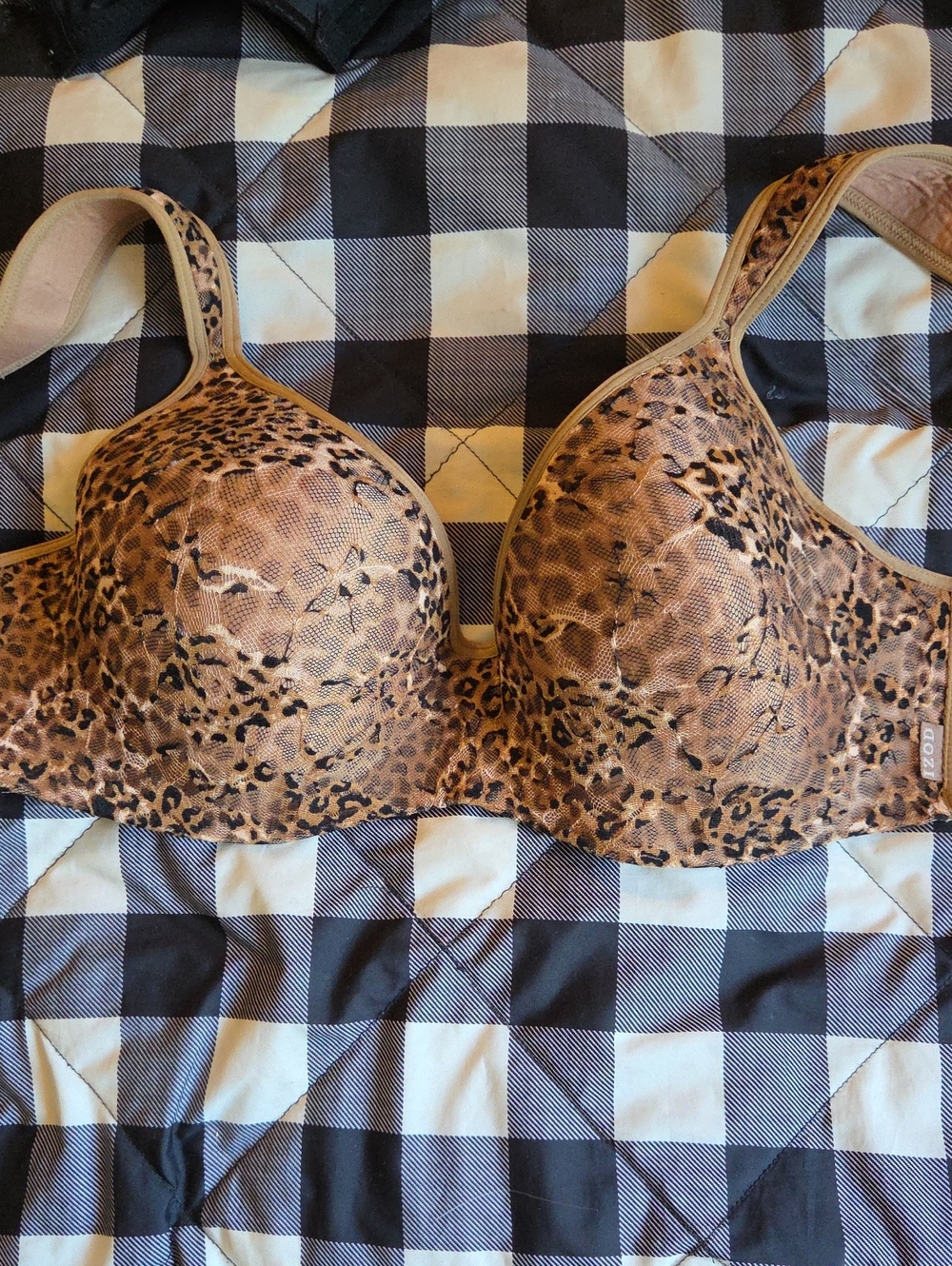 NWOT Izod Leopard Print Underwire Bra in Brown, 38 D
